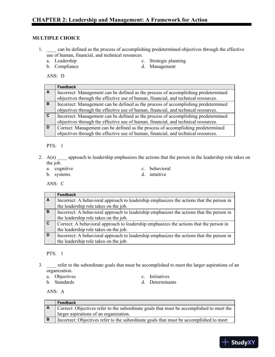 Shortell And Kaluzny's Healthcare Management: Organization Design And Behavior, 6th Edition Test Bank, page 8