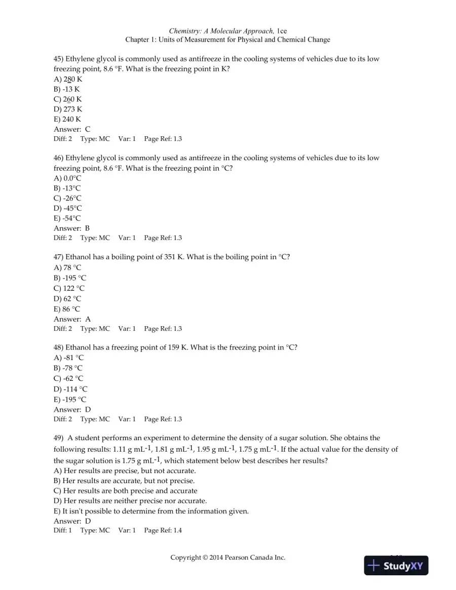 Chemistry: The Central Science , 12th Edition Test Bank, page 12