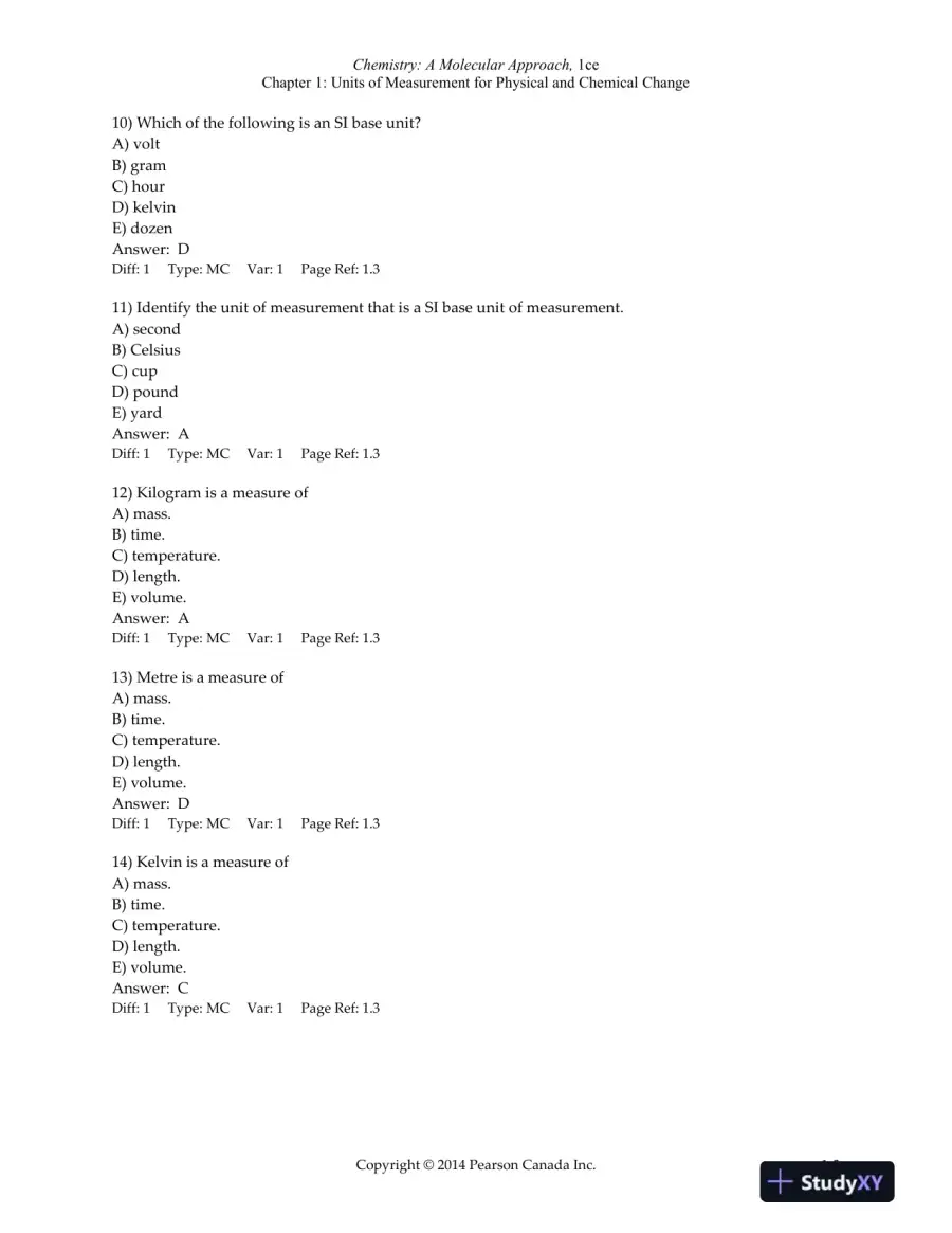 Chemistry: The Central Science , 12th Edition Test Bank, page 5