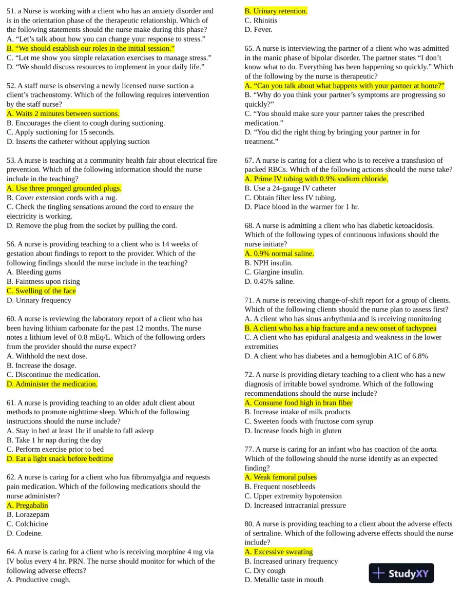 2019 ATI RN Comprehensive Exam with Answers (147 Solved Questions), page 3
