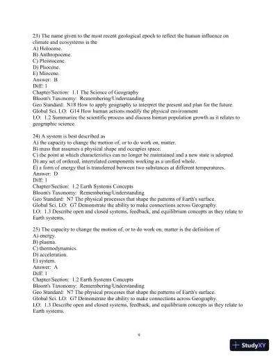 Geosystems: An Introduction To Physical Geography, 10th Edition Test Bank - Page 10 preview image