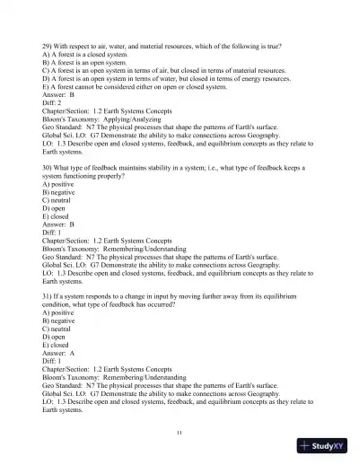 Geosystems: An Introduction To Physical Geography, 10th Edition Test Bank - Page 12 preview image