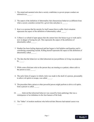 Fundamentals of Abnormal Psychology Eighth Edition Test Bank - Page 10 preview image