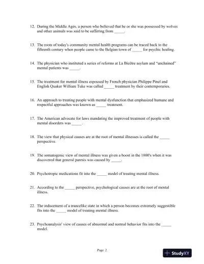 Fundamentals of Abnormal Psychology Eighth Edition Test Bank - Page 11 preview image