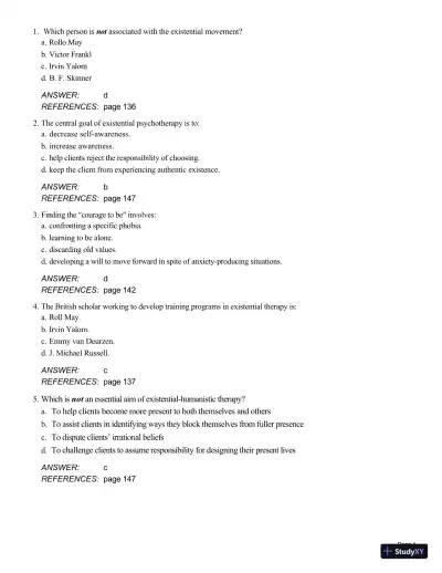 Theory And Practice Of Counseling And Psychotherapy, 10th Edition Test Bank - Page 17 preview image