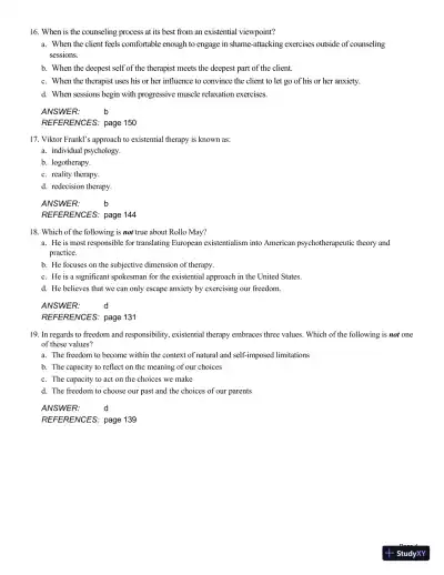 Theory And Practice Of Counseling And Psychotherapy, 10th Edition Test Bank - Page 20 preview image