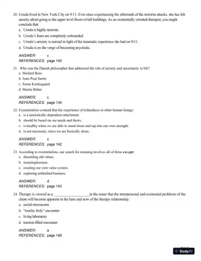Theory And Practice Of Counseling And Psychotherapy, 10th Edition Test Bank - Page 21 preview image