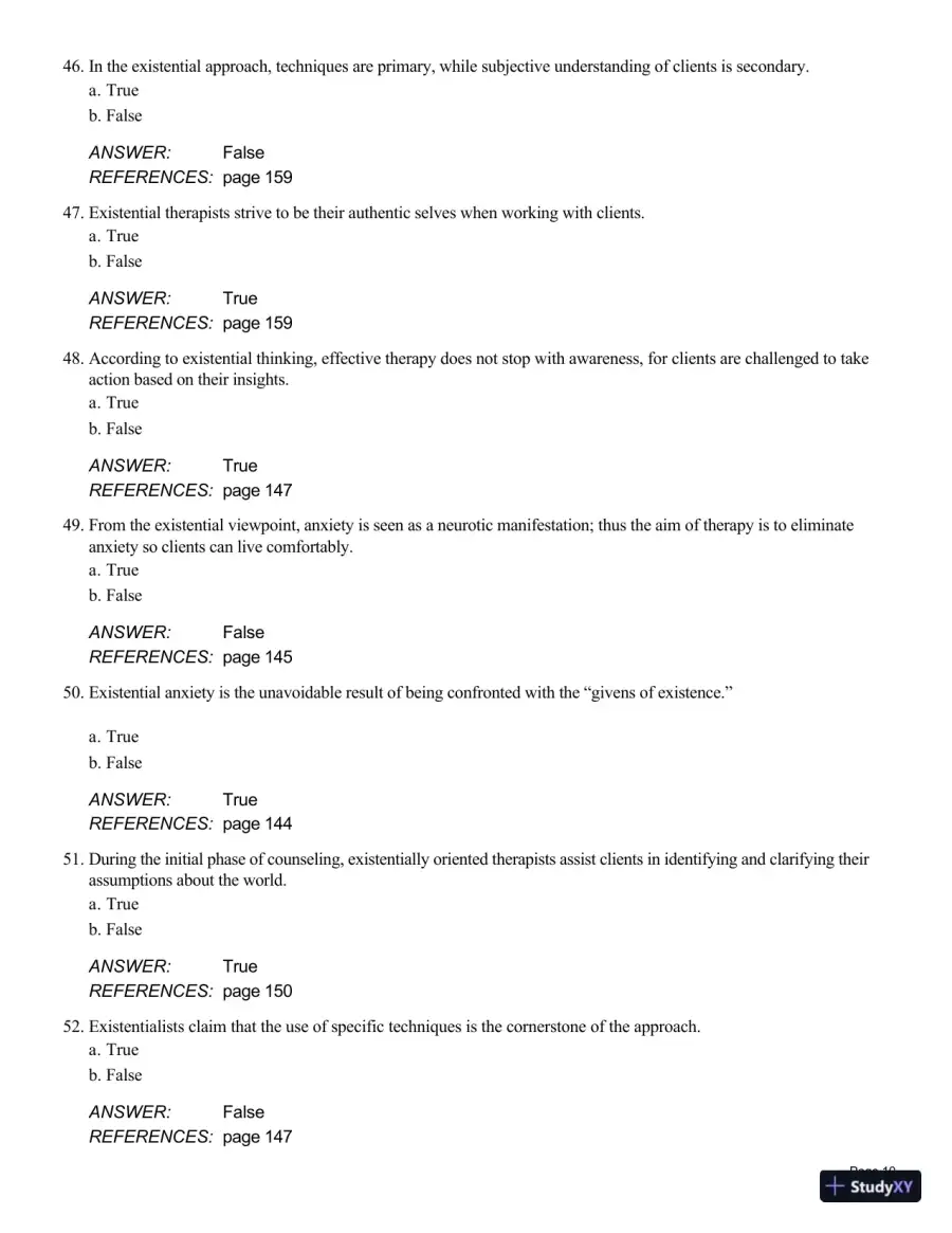 Theory And Practice Of Counseling And Psychotherapy, 10th Edition Test Bank, page 26