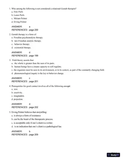Theory And Practice Of Counseling And Psychotherapy, 10th Edition Test Bank - Page 30 preview image