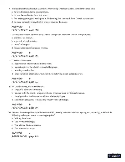 Theory And Practice Of Counseling And Psychotherapy, 10th Edition Test Bank - Page 31 preview image