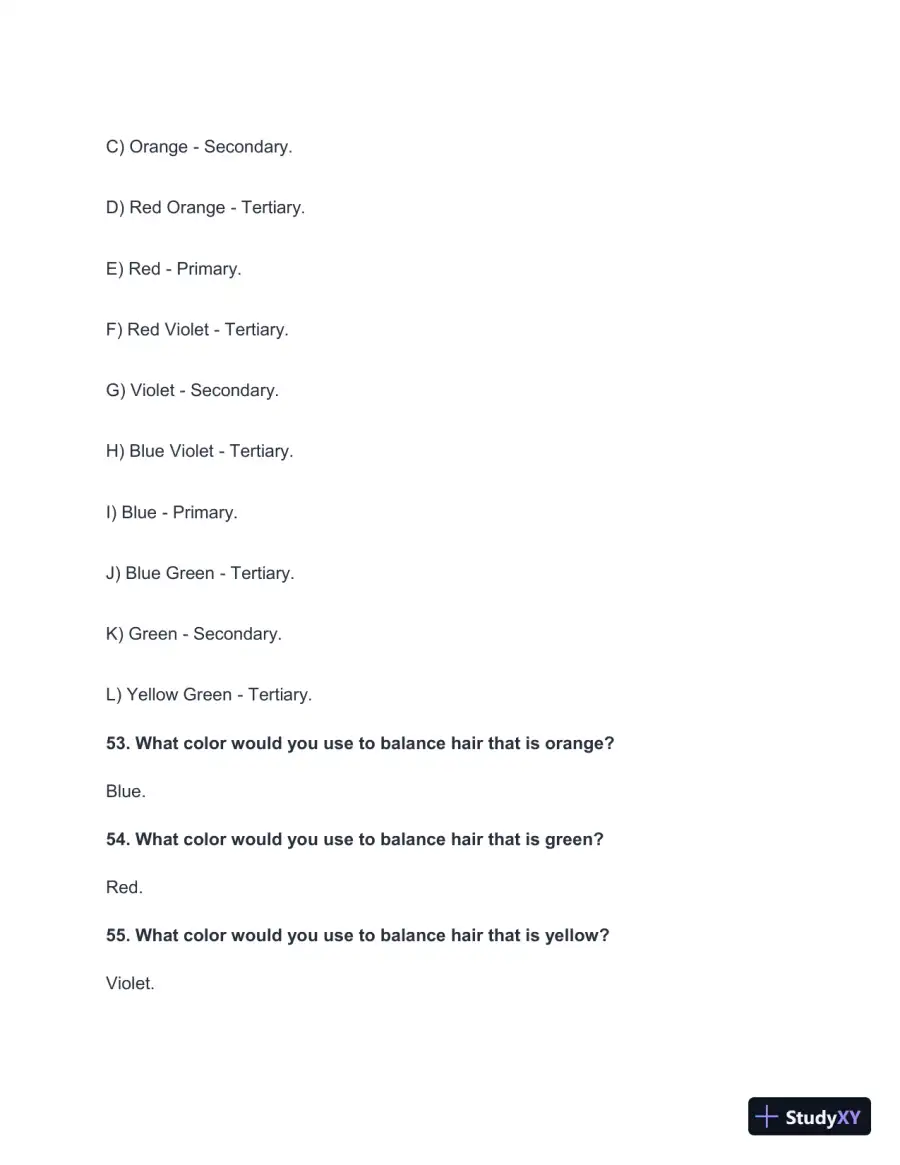 2024-2025 Milady Chapter 21 Workbook Practice Exam with Answers (206 Solved Questions), page 10