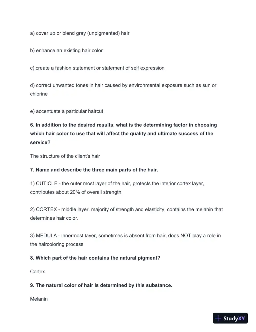 2024-2025 Milady Chapter 21 Workbook Practice Exam with Answers (206 Solved Questions), page 3