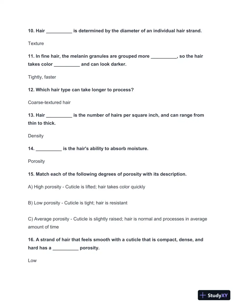 2024-2025 Milady Chapter 21 Workbook Practice Exam with Answers (206 Solved Questions), page 4