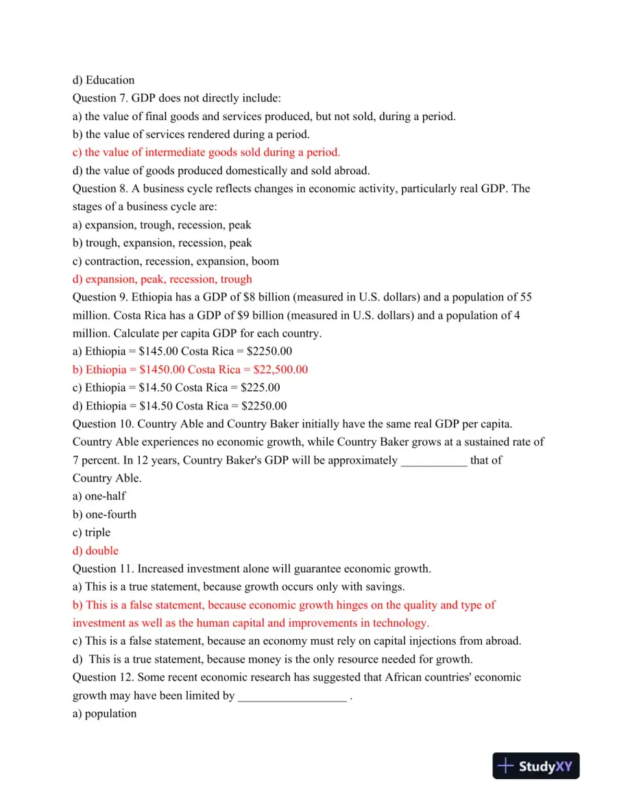 UMUC ECON201: Quiz 1 and 2 - Macroeconomics Assessment (2015), page 3