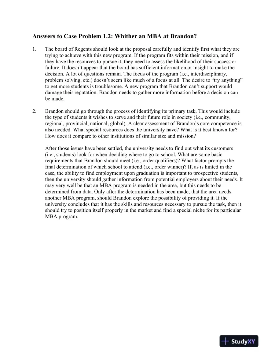 Operations Management: Creating Value Along The Supply Chain, 1st  Canadian Edition Solution Manual, page 11
