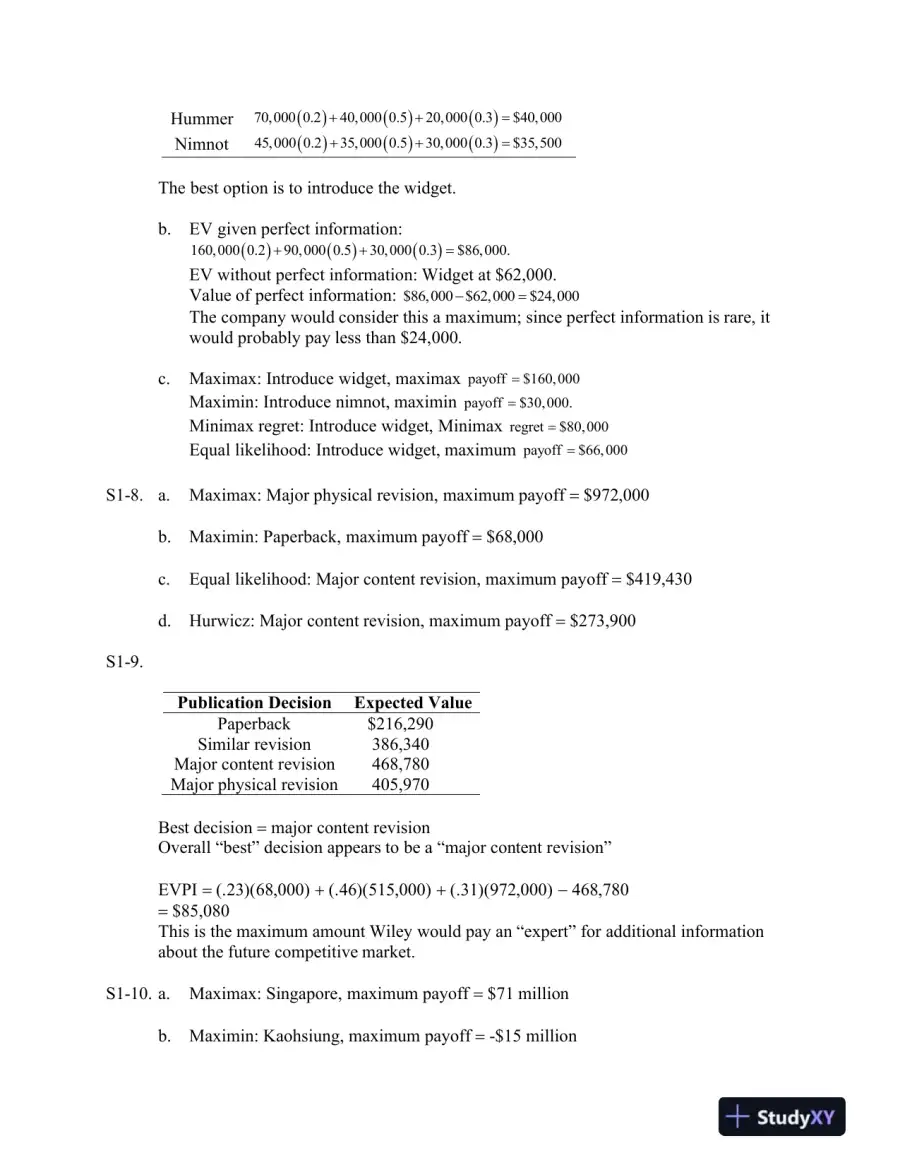 Operations Management: Creating Value Along The Supply Chain, 1st  Canadian Edition Solution Manual, page 16
