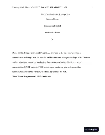 Final Case Study and Strategic Plan - Page 1 preview image