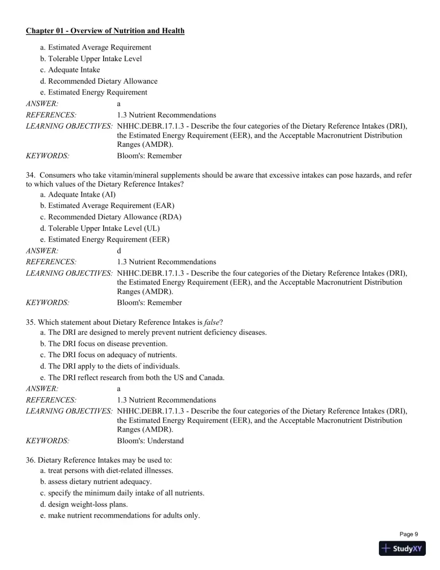Test Bank For Nutrition for Health and Healthcare 6th Edition Test Bank, page 10