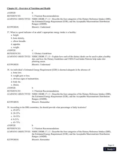 Test Bank For Nutrition for Health and Healthcare 6th Edition Test Bank - Page 11 preview image