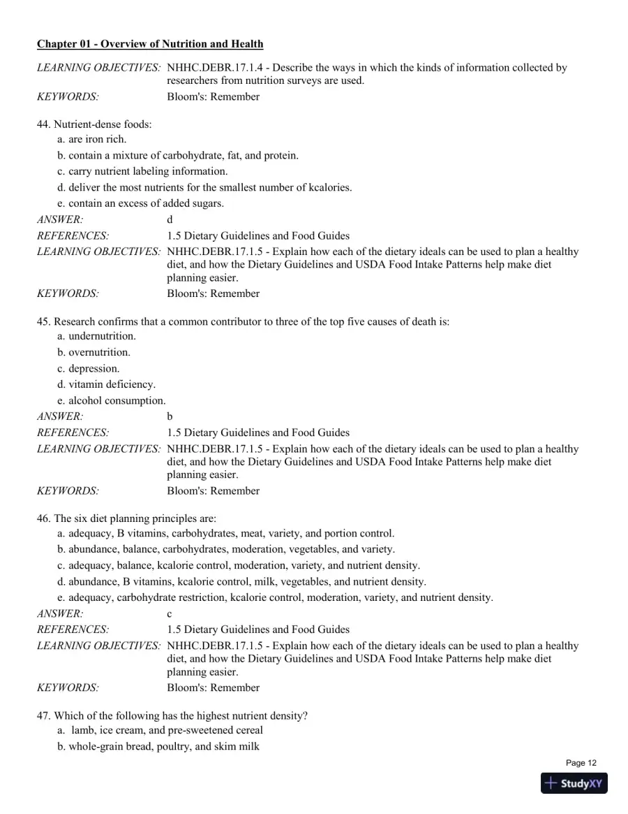 Test Bank For Nutrition for Health and Healthcare 6th Edition Test Bank, page 13
