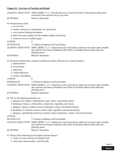 Test Bank For Nutrition for Health and Healthcare 6th Edition Test Bank - Page 13 preview image