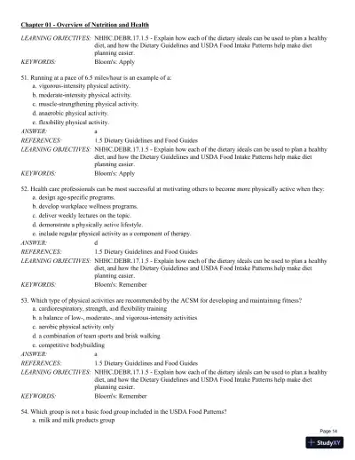 Test Bank For Nutrition for Health and Healthcare 6th Edition Test Bank - Page 15 preview image