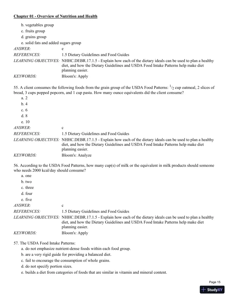 Test Bank For Nutrition for Health and Healthcare 6th Edition Test Bank, page 16