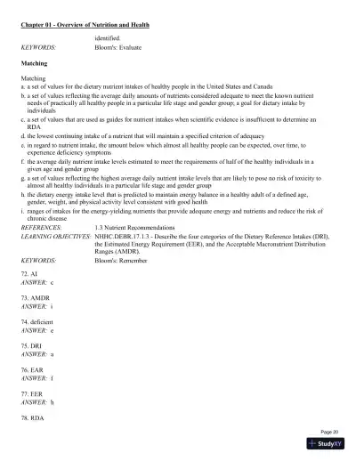 Test Bank For Nutrition for Health and Healthcare 6th Edition Test Bank - Page 21 preview image