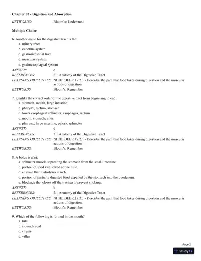 Test Bank For Nutrition for Health and Healthcare 6th Edition Test Bank - Page 25 preview image