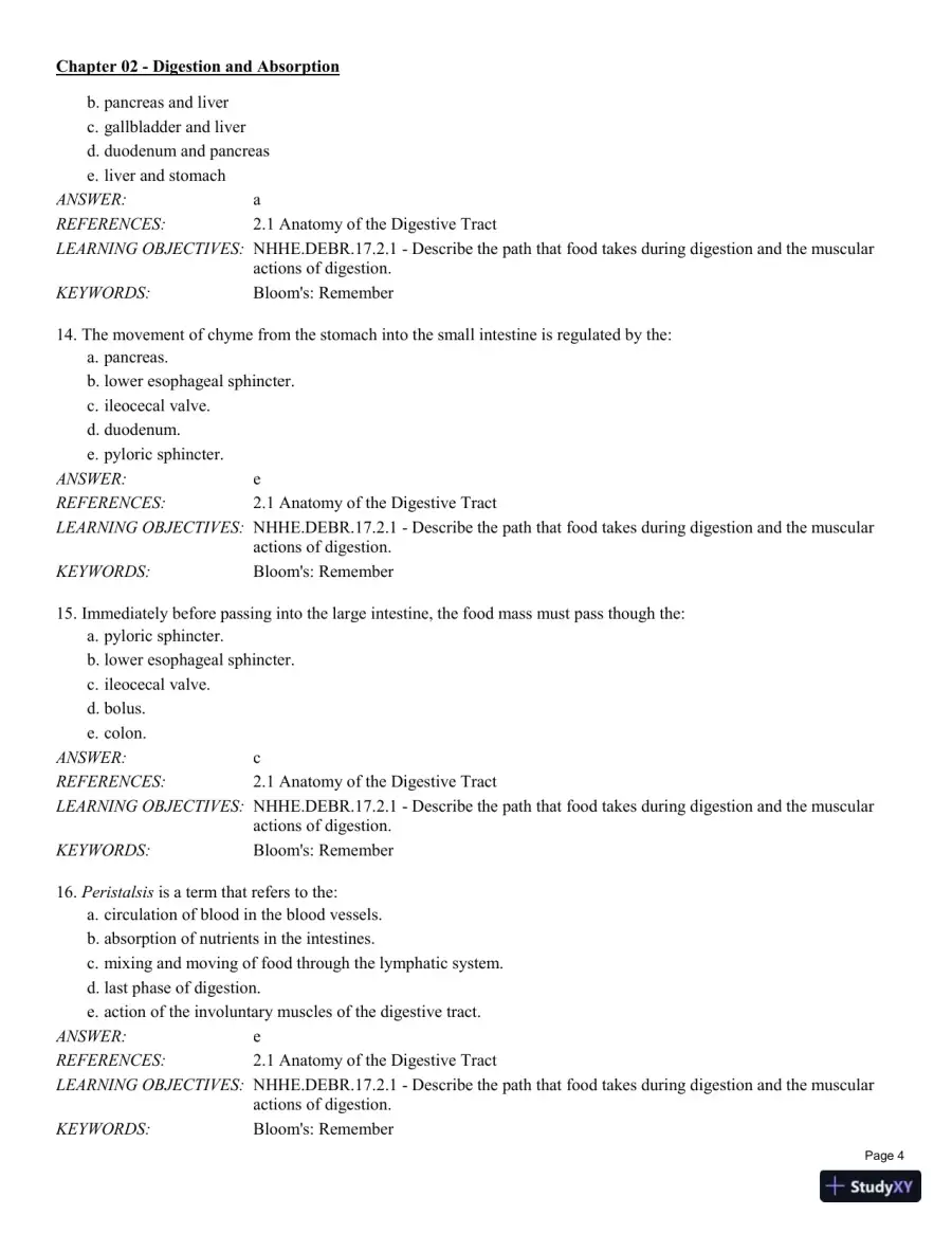 Test Bank For Nutrition for Health and Healthcare 6th Edition Test Bank, page 27