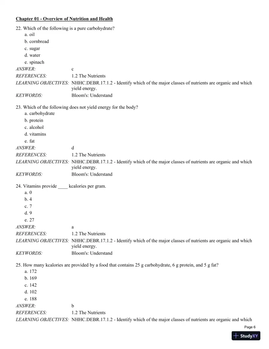 Test Bank For Nutrition for Health and Healthcare 6th Edition Test Bank, page 7