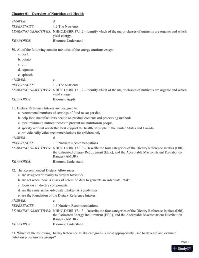 Test Bank For Nutrition for Health and Healthcare 6th Edition Test Bank - Page 9 preview image