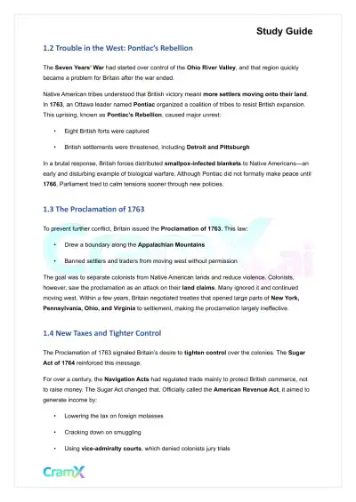 U.S. History I - From Discontent to Revolution - Page 2 preview image