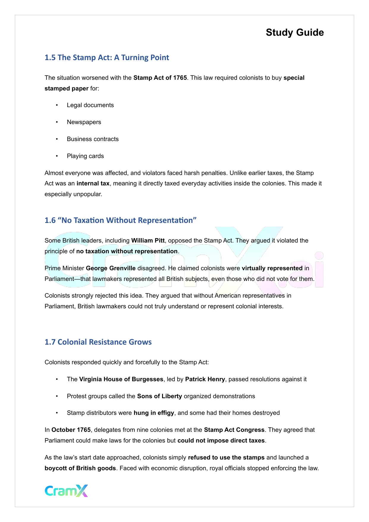 U.S. History I - From Discontent to Revolution - Page 3 preview image