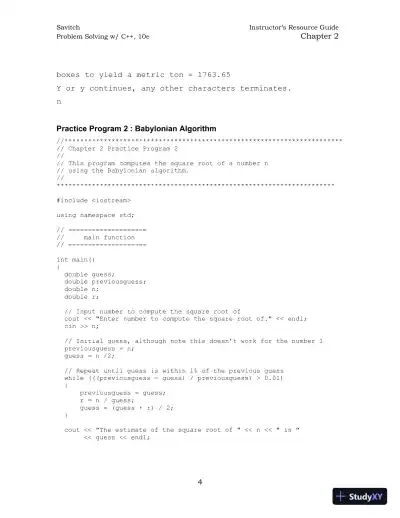 Solution Manual for Problem Solving with C++, 10th Edition - Page 13 preview image