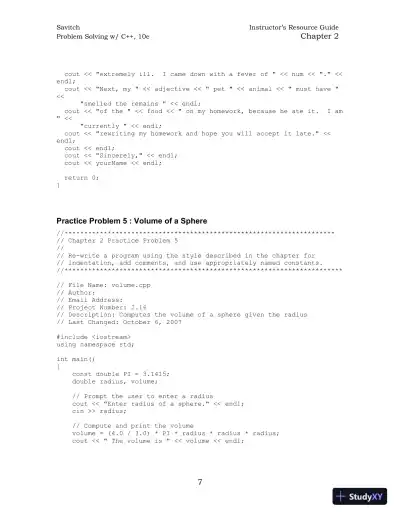Solution Manual for Problem Solving with C++, 10th Edition - Page 16 preview image
