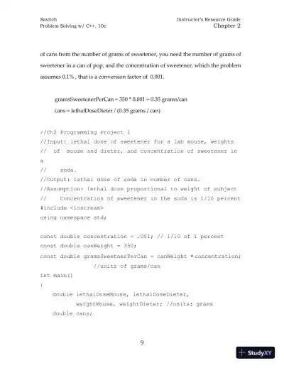 Solution Manual for Problem Solving with C++, 10th Edition - Page 18 preview image