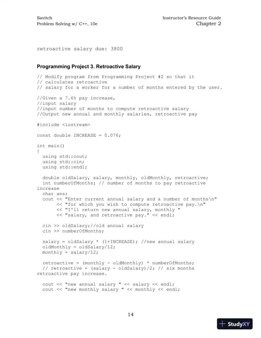 Solution Manual for Problem Solving with C++, 10th Edition, page 23