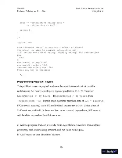 Solution Manual for Problem Solving with C++, 10th Edition - Page 24 preview image