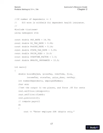 Solution Manual for Problem Solving with C++, 10th Edition - Page 26 preview image