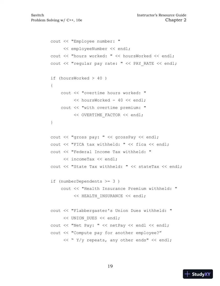 Solution Manual for Problem Solving with C++, 10th Edition, page 28