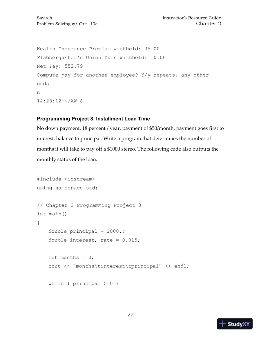 Solution Manual for Problem Solving with C++, 10th Edition, page 31