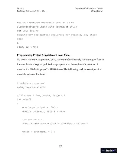 Solution Manual for Problem Solving with C++, 10th Edition - Page 31 preview image