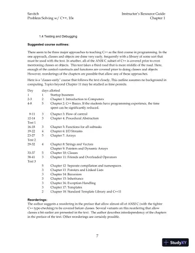 Solution Manual for Problem Solving with C++, 10th Edition - Page 7 preview image