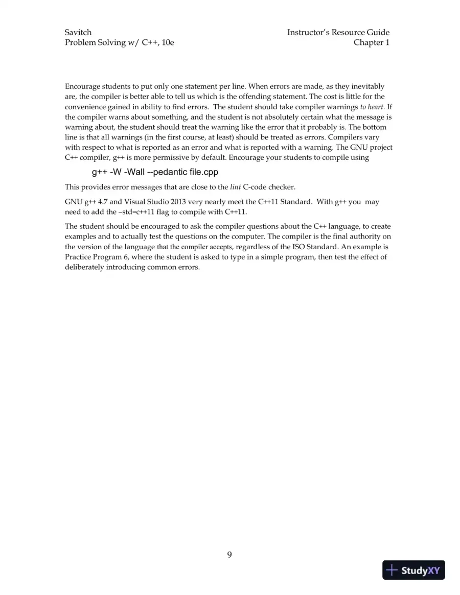 Solution Manual for Problem Solving with C++, 10th Edition, page 9