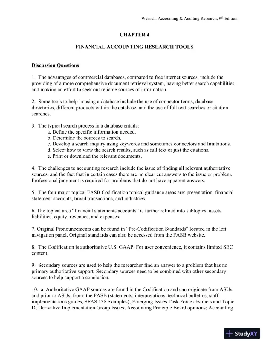 Solution Manual for Accounting And Auditing Research: Tools And Strategies , 9th Edition, page 19