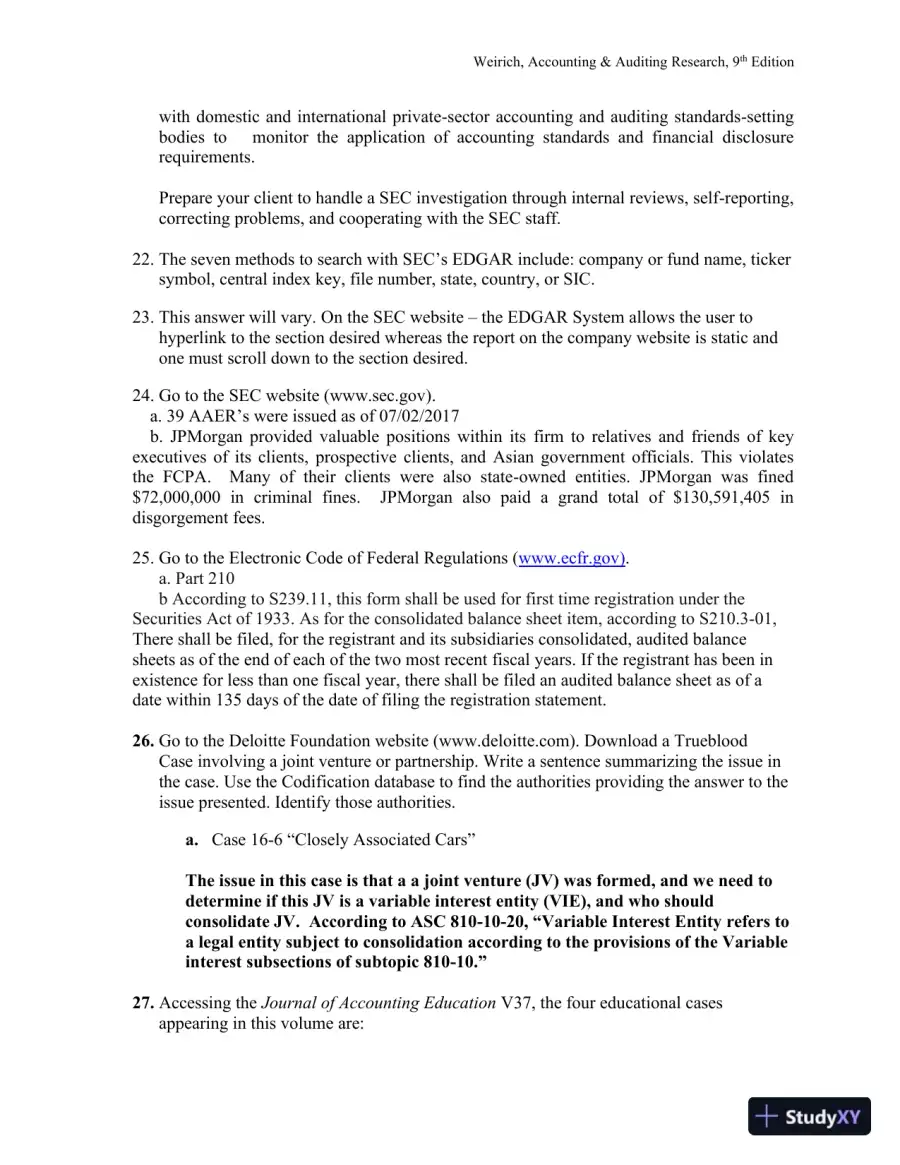 Solution Manual for Accounting And Auditing Research: Tools And Strategies , 9th Edition, page 27