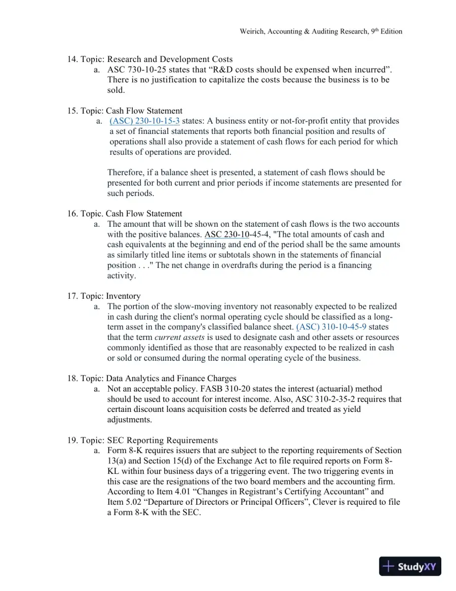 Solution Manual for Accounting And Auditing Research: Tools And Strategies , 9th Edition, page 31