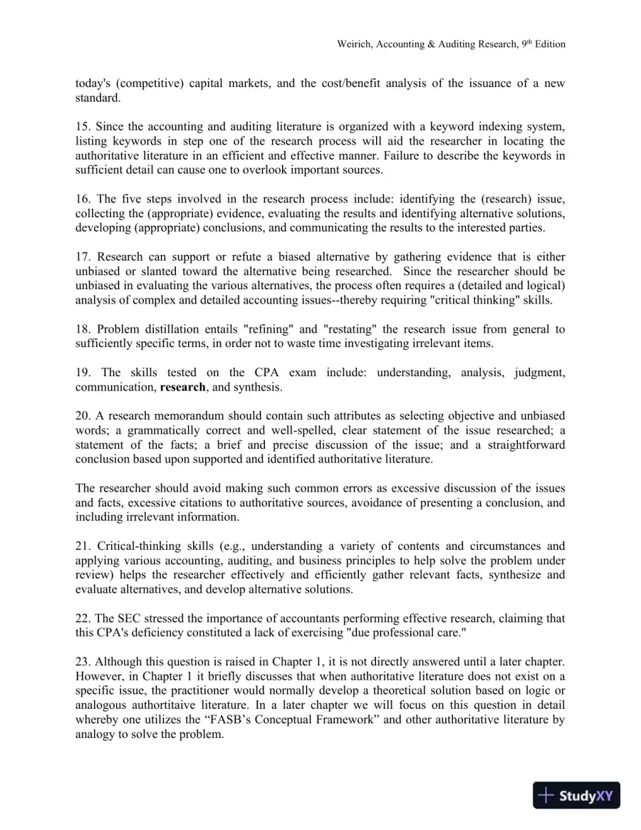 Solution Manual for Accounting And Auditing Research: Tools And Strategies , 9th Edition, page 4