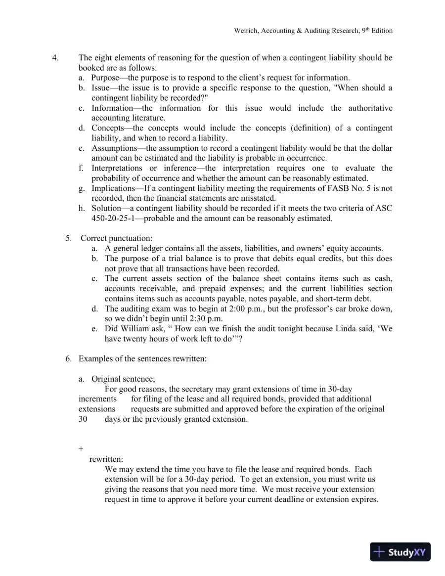 Solution Manual for Accounting And Auditing Research: Tools And Strategies , 9th Edition, page 9